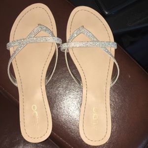 Aldo glittery slip on sandals